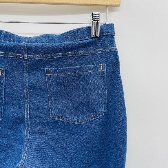 Hue Womens Size Small Mid-Rise Pull-On Denim Capri Leggings in Medium Wash $40 - Picture 6 of 10